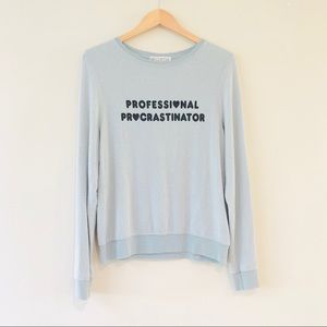 NWT Wildfox Procrastinator Sweatshirt Cadet Blue